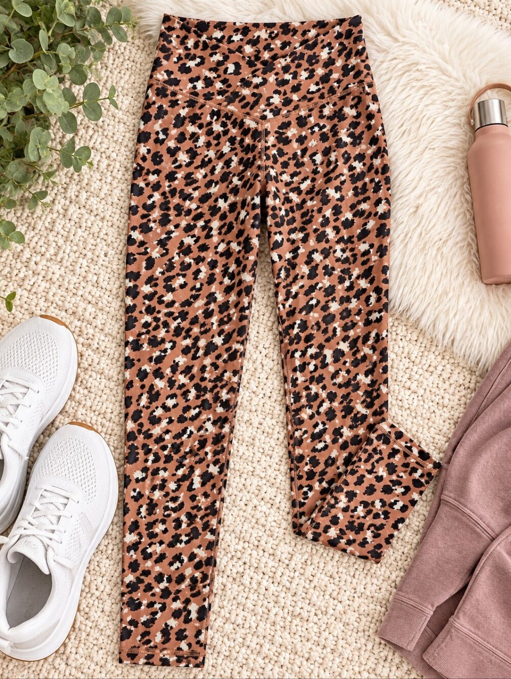 Aerie Chill Play Move Leopard Print High Rise Leggings Small Long